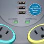 Kensington Smartsockets Surge Protector with 16 Cord and 4 USB Charging Ports (K64494NA) Black