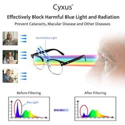 Cyxus Reading Glasses for Men Blue Light Blocking Semi Rimless Clear Lens Magnification Readers