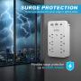 USB Wall Outlet, Surge Protector with 6 Outlet Extender 6 USB (USB-C 3.1 A 2 USB-A), Multi Plug Outlet Extender, USB Wall Charger, Wall Plug Adapter with Phone Holder for Office Home
