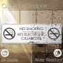 No Smoking No Electronic Cigarettes - Laser Engraved Sign - 3''x9'' - .050 Brushed Silver Plastic