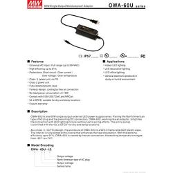 LED Driver Single Output Switching Power Supply, 60W 2.5A 24V