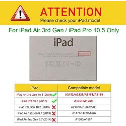 iPad Air (3rd Gen) 10.5'' 2019 / iPad Pro 10.5'' 2017 Case,360 Degree Rotating Stand Smart Case Protective Cover with Auto Wake Up/Sleep Feature Cover for ( A2152/A2123/A2153/A2154 / A1701/A1709)