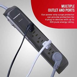 Monster Power Strip Surge Protector - Heavy Duty Protection for 6 Plug-ins - Ideal for Computers, Home Theatre, Home Appliance and Office Equipment