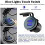 Quick Charge 3.0 Dual USB Charger Socket, Waterproof 12V/24V USB Outlet QC 3.0 Dual Charger Socket with Touch Switch DIY Kit for Car, Golf Cart, Boat, RV, Motorcycle, Truck and More