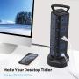 JACKYLED Power Strip Tower Surge Protector 18 AC Outlets and 4 USB Ports with 6.5ft Heavy Duty Extension Cord Electric Charging Station for Home Office Dorm Laptop Computer Black Dark Blue