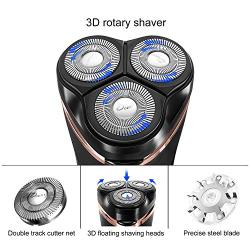donlix Electric Shaver for Men Rotary Razor Shavers Razors Mens Machine Head Shaving Waterproof Wet Dry Trimmer Blades Rechargeable Battery Cordless Beard Trimmer Champagne