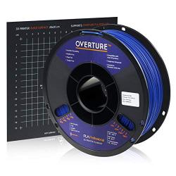 Overture PLA Plus (PLA+) Filament 1.75mm Toughness Enhanced PLA Roll with 3D Build Surface 200 x 200mm, Premium PLA 1kg Spool (2.2lbs), Dimensional Accuracy +/- 0.05 mm (Dark Blue)