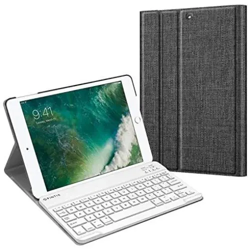 Fintie Keyboard Case for iPad 9.7 2018/2017 / iPad Air 2 / iPad Air - Slim Shell Stand Cover w/Magnetically Detachable Wireless Bluetooth Keyboard for iPad 6th / 5th Gen, Gray