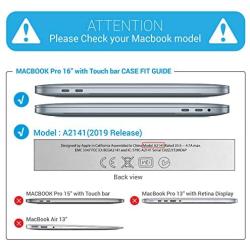 IBENZER MacBook Pro 16 Inch Case A2141 Release 2020 2019, Hard Shell Case with Keyboard Cover & Type C Adapter for Apple Mac Pro 16’’ with Touch Bar and Touch ID, Crystal Clear, T16CYCL+1TC