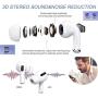 Wireless Earbuds Bluetooth 5.0 Earbud Headphones Built-in Microphone and Charging Box and Silicone Cover,Stereo Noise Cancelling Earbud, Suitable for Apple Airpods pro/Android/iPhone/Samsung