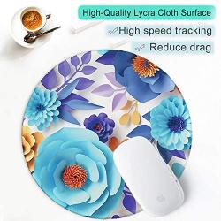 ITNRSIIET Mouse Pad, Stitched Edge, Premium-Textured Mouse Mat, Waterproof, Non-Slip Rubber Base Round Mousepad for Laptop Computer PC Office. Cute Design Desk Accessories, Cute Flower