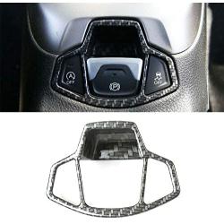 Meyffon Carbon Fiber Style Full Set Interior Decoration Cover Trim Kit for Jeep Compass 2017+ Steering Wheel,Air Outlet, Center Console,Gear Shift Knobs,Cup Holder (Electronic Handbrake Cover)