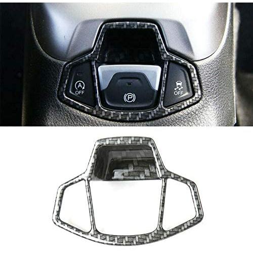 Meyffon Carbon Fiber Style Full Set Interior Decoration Cover Trim Kit for Jeep Compass 2017+ Steering Wheel,Air Outlet, Center Console,Gear Shift Knobs,Cup Holder (Electronic Handbrake Cover)