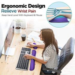 Gimars Upgrade Enlarge Gel Memory Foam Set Keyboard Wrist Rest Pad, Mouse Wrist Cushion Support for Office, Computer, Laptop, Mac, Comfortable, Lightweight for Easy Typing Pain Relief, Purple