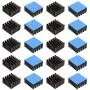 20pcs Aluminum Heatsink 20x20x10mm / 0.79x0.79x0.39 inches with Thermal Conductive Adhesive Tape for Electronic Chip MOS IC Diode Triode Cooling Heat Dissipation