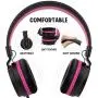 AILIHEN I35 Kid Headphones with Microphone Volume Limited 85dB Children Girls Boys Teen Lightweight Foldable Wired Headset for School Online Course Chromebook Cellphones Tablets (Black Purple)