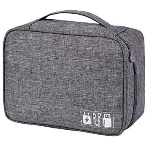 Electronic Organizer Travel Universal Cable Organizer Cable Cord Bag Electronics Accessories Cases Storage Bag Waterproof for Cable, Charger, Phone, USB, SD Card, Power Bank (OE-Gray)