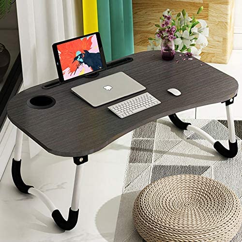 Laptop Bed Tray Table, Astory Portable Laptop Desk Lap Tablet with Foldable Legs&Cup Slot, Multifunctional Notebook Stand Reading Holder for Eating Breakfast, Reading Book, Watching Movie on Bed/Couch
