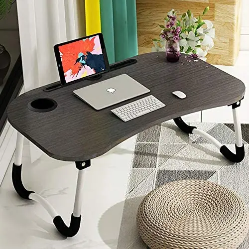 Laptop Bed Tray Table, Astory Portable Laptop Desk Lap Tablet with Foldable Legs&Cup Slot, Multifunctional Notebook Stand Reading Holder for Eating Breakfast, Reading Book, Watching Movie on Bed/Couch