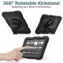 SEYMAC Stock Case for Amazon Fire HD 8/8Plus (10th Generation 2020 ), Shock-Proof Case with [360 Degree Rotating Stand] Hand Strap[Pen Holder][Screen Protector] for Fire HD 8/8 Plus 10th 2020 (Black)