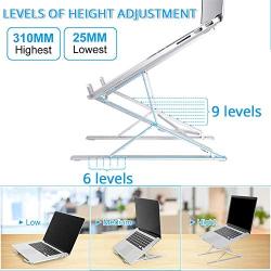 Adjustable Laptop Tablet Stand-Upgrade Foldable Laptop Riser Stand with 15 Adjustable Levels,Portable Stand with Cleaning Tools
