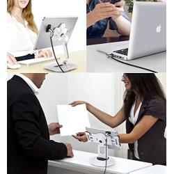 AboveTEK Laptop Lock, Tablet Lock Security Cable, 2 Keys Durable Steel iPad Locking Kit w/Adhesive Anchors, Anti Theft Hardware Protection for iPhone Mobile Notebook Computer Monitor Mac Book Laptop