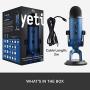 Blue Yeti USB Mic for Recording & Streaming on PC and Mac, 3 Condenser Capsules, 4 Pickup Patterns, Headphone Output and Volume Control, Mic Gain Control, Adjustable Stand, Plug & Play - Midnight Blue
