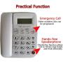JeKaVis Desk Corded Phone, Landline Phone for Home Office with Speakerphone Speed Dial and LCD Display Function (White)