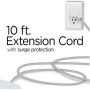 Cordinate Designer 1-Outlet 2-USB Charging Extension Cord with Surge Protection, Mint Braided Décor Fabric Cord, 10 ft, 2.4A USB Charging Ports, with Tamper Resistant Safety Outlets, 37918