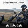 Fodsports BT-S2 Motorcycle Bluetooth intercom Off-Road Motorbike Intercom Helmet Bluetooth Headset 1000M Bluetooth Motorcycle Communication System, Hands-Free, FM, MP3 (1 Pack Soft mic)