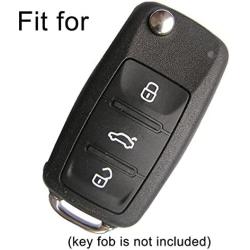 Coolbestda Rubber Flip 3 Buttons Key Fob Cover Remote Case Keyless Protector Jacket for VW Volkswagen Jetta GTI Passat Golf Tiguan Touareg Beetle
