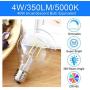 LED Globe G25 Dimmable Edison Light Bulb, 40 Watt Equivalent, 5000K,350LM, E26 Medium Screw Base, Christmas Light, G80 LED Edison Light Bulb, UL Listed, 6-Pack