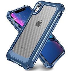 iPhone XR Case with [ Screen Protector Tempered Glass x2Pack] SUPBEC Protective Phone Cover with Silicone PC+TPU Shockproof Rubber Heavy Duty Case for iPhone XR Cases-Clear Blue