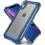 iPhone XR Case with [ Screen Protector Tempered Glass x2Pack] SUPBEC Protective Phone Cover with Silicone PC+TPU Shockproof Rubber Heavy Duty Case for iPhone XR Cases-Clear Blue