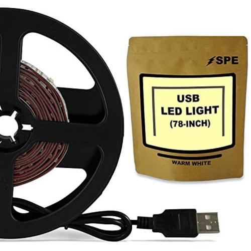 Bias Lighting for HDTV - Medium (78in / 2m) - 3500k Warm White - USB LED Backlight Strip for Flat Screen TV LCD, Desktop Monitors