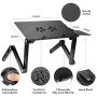 Desk York Laptop Holder for Bed/Recliner/Sofa- Birthday Gifts for Women, Man, Mom, Dad, Student, Friend- Couch Lap Top Desk- Facetime & Zoom Computer Table, 2 Built-in Fans/Mousepad&USB-Aluminum-Black