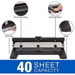 Swingline Hole Punch, Heavy Duty Hole Puncher, Adjustable, 2-7 Holes, 40 Sheet Punch Capacity, Black (74440)