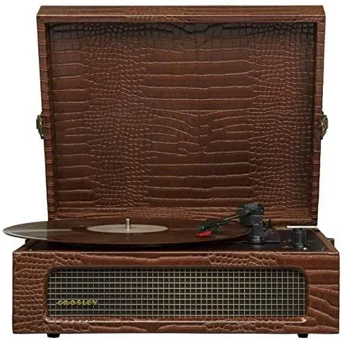 Crosley CR8017A-BR Voyager Vintage Portable Turntable with Bluetooth Receiver and Built-in Speakers, Brown Crosley CR8017A-BR Voyager Vintage Portable Turntable with Bluetooth Receiver and Built-in Speakers, Brown