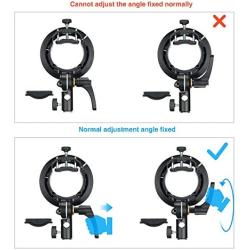 Godox S2 Speedlite S-Type Bracket Bowens Mount, for Godox V1 AD200Pro AD400Pro AD200 V860II TT685 TT600 TT350, Precise Tilt Control, Large Handle, Integrated Umbrella Mount with Pergear Diffusers
