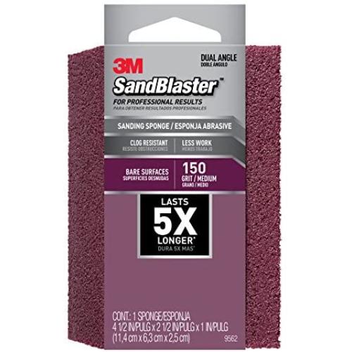 3M SandBlaster Dual Angle Sanding Sponge, 150-Grit