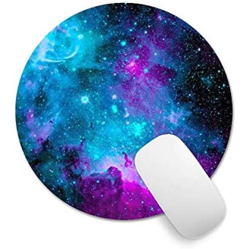 Pricetail Mouse Pad, Pretty Purple Galaxy Mouse Pads with Design, Non-Slip Mousepads, Waterproof Office Mousemat for PC Computers Laptop, 7.9 x 7.9 x 0.1 Inch