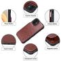 Arae Compatible with iPhone 12 Case and iPhone 12 Pro Case - Wallet Case with PU Leather Card Pockets Back Flip Cover for iPhone 12/12 Pro 6.1 inch (Brown)