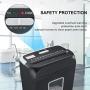 Shredder for Home, Bonsaii 6 Sheet Cross Cut Paper Shredder for Small Home Office Use, Portable Handle Design with 3.4 Gallons Wastebasket (C237-B)