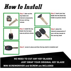 Replacement Key Fob Shell Fit for Honda Accord Crosstour Civic Odyssey CR-V CR-Z Fit 3 Buttons Keyless Entry Remote Case Car Key Housing (Black Red)