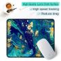 ITNRSIIET Gaming Mouse Pad with Stitched Edges, Premium-Textured Mouse Mat Pad, Non-Slip Rubber Base Mousepad for Laptop, Computer & PC, 10.2×8.3×0.12 inches, Blue Green Marbling
