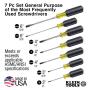Klein Tools 85076 7 Piece Cushion-Grip Screwdriver Set
