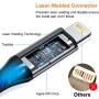 iPhone Charger, AOLIPLUS 6FT LED Lightning Cable [Apple MFi Certified ] USB Charging/Sync Lightning Cord Compatible with iPhone SE 11 11 Pro 11 Pro Max Xs MAX XR X 8 7 6S 6 5, iPad and More - Blue