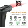 Evnvn USB Wired 1D 2D Barcode Scanner, CCD QR PDF417 Data Matrix Screen Image Scanning Handheld Bar Code Reader with Auto-Sensing Scan for Warehouse, Bookstore, Express