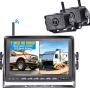 LeeKooLuu F07 HD 1080P Digital Wireless Rear View 2 Cameras for RVs,Trailers,Bus,Motorhome,5th Wheels,Campers with 7 DVR Monitor High-Speed Observation System Super Night Vision IP69 Waterproof