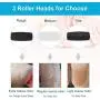 Waterproof Electric Foot Scrubber Pedicure Foot File Callus Remover Hard Skin Remover for Feet Heels and Dead Skin with 3 Roller Heads (Blue)